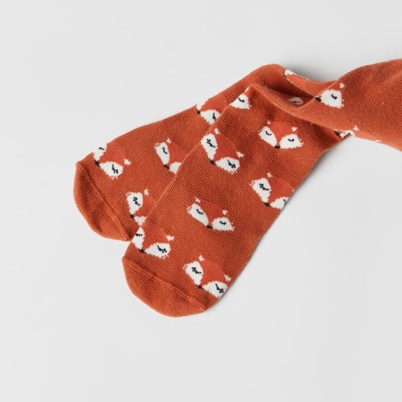 NWT Zara 4-5Y two-pack fox print tights - Picture 2 of 4